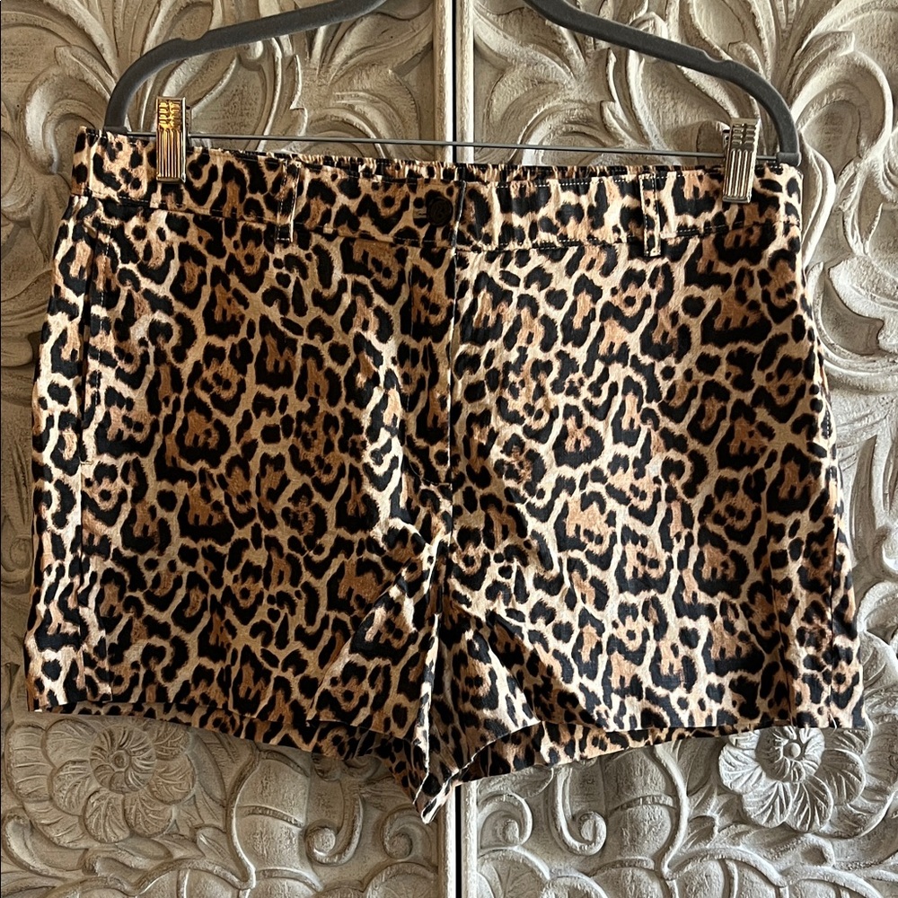 J.Crew Linen Leopard Print Shorts